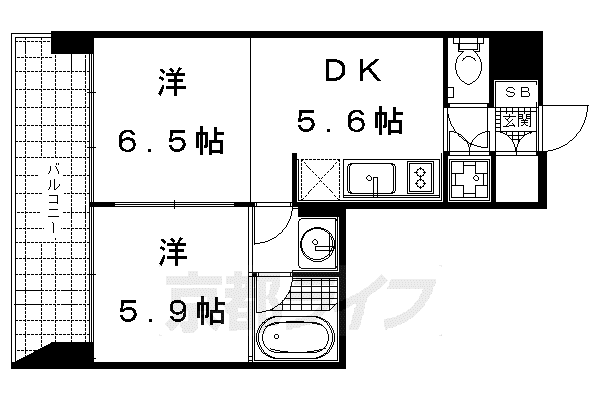 STYLE I(2DK/7階)の間取り写真