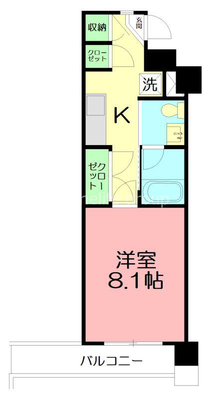コンフォートタウン大船(1K/6階)の間取り写真