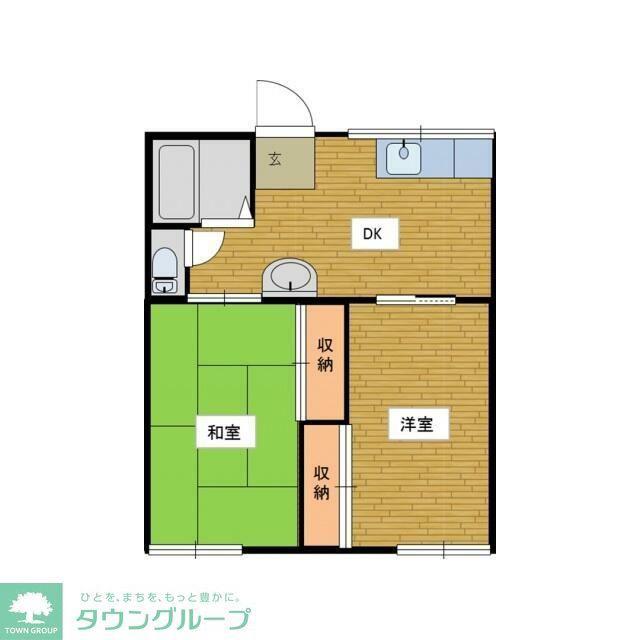 清和ハイツA棟(2DK/1階)の間取り写真