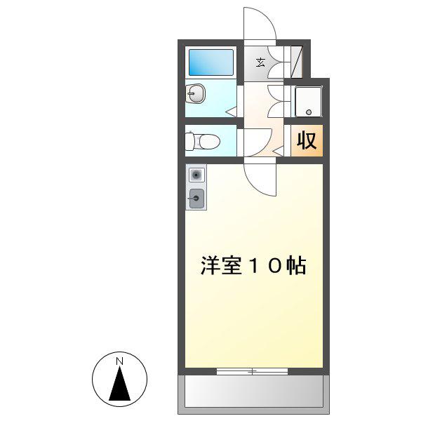 プレシアス赤城Ⅱ(ワンルーム/1階)の間取り写真