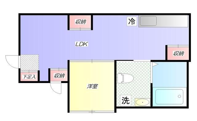 ルミナス渋谷本町(1LDK/1階)の間取り写真