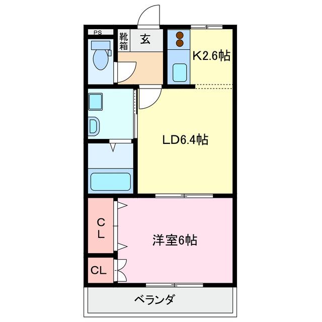 チャペルヒルズ(1LDK/1階)の間取り写真