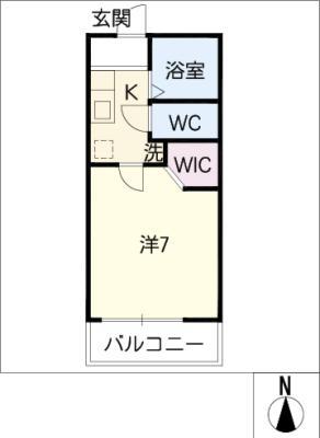 プチハウス(1K/2階)の間取り写真