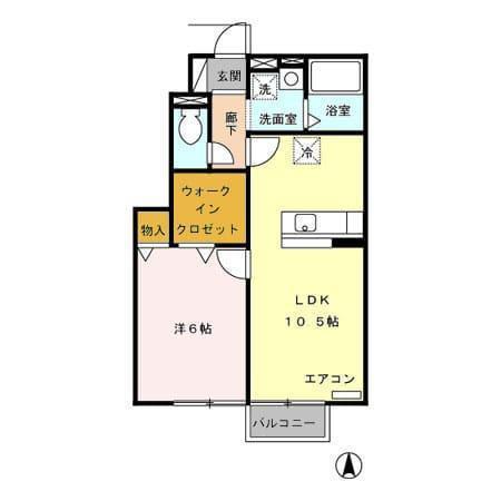 サンセール 北斗(1LDK/1階)の間取り写真