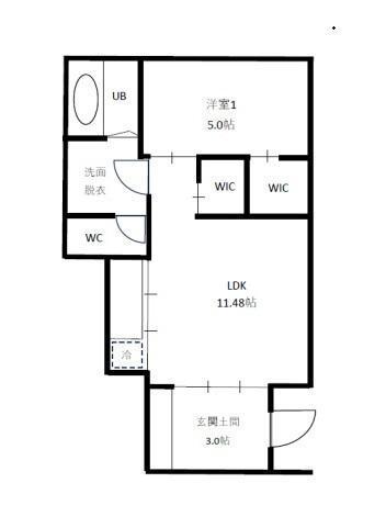 MAISON HINATA(1LDK/1階)の間取り写真