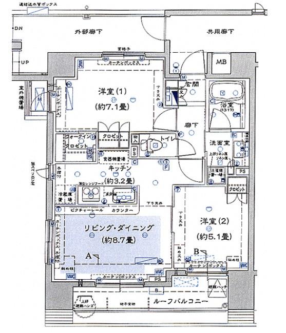 BRILLIA綱島IDステーションフロント(2LDK/6階)の間取り写真