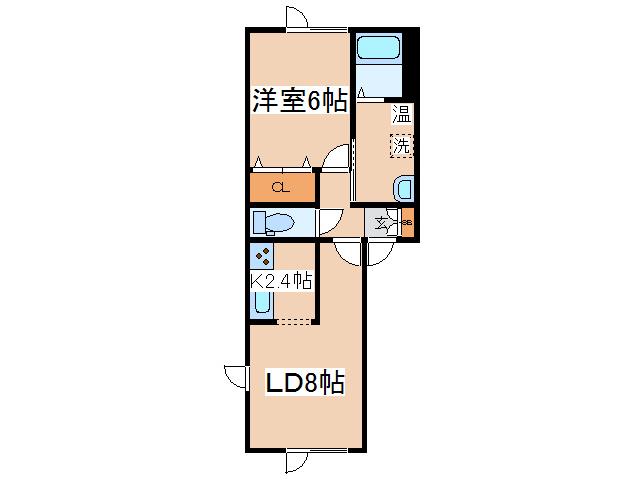ザントウーア(1LDK/1階)の間取り写真