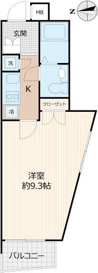 ビバリーホームズ下赤塚(1K/5階)の間取り写真
