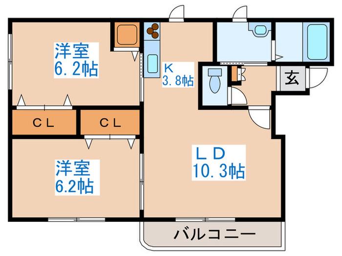 アトレ福住(2LDK/4階)の間取り写真
