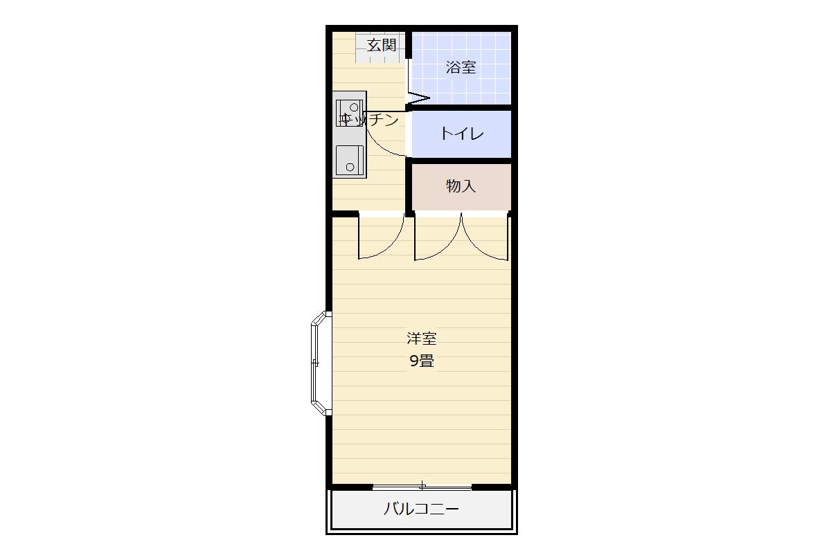 出水ロイヤルハイツ(1K/3階)の間取り写真