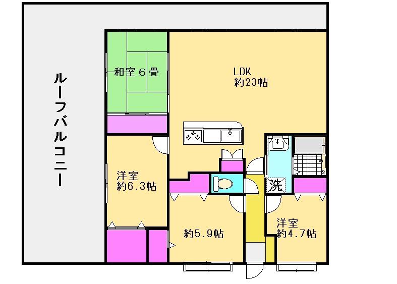 ザ・ブルックハウス(4LDK/6階)の間取り写真