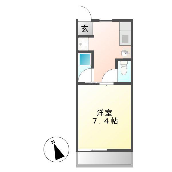 セジュール長井(1K/2階)の間取り写真