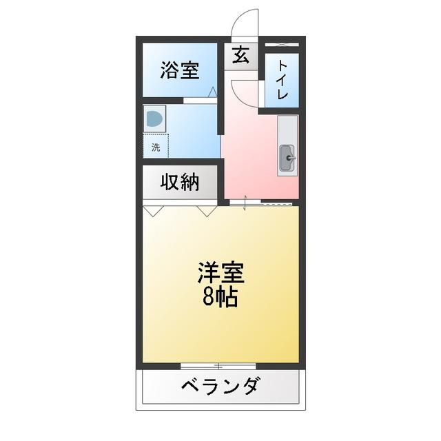フラワーアイランドのぼの A(1K/1階)の間取り写真