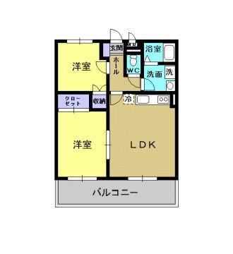 ベーシックパレス(2LDK/1階)の間取り写真