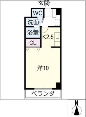 アヴェニューコート中野C棟(1K/5階)の間取り写真