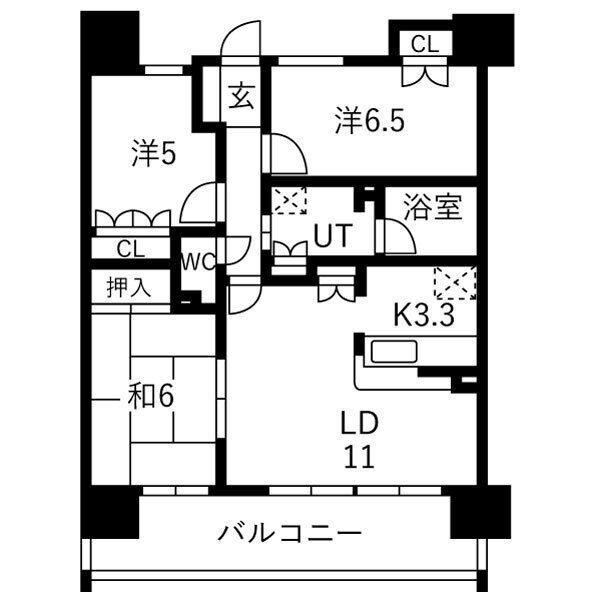 ファミリアーレ小坂(3LDK/7階)の間取り写真