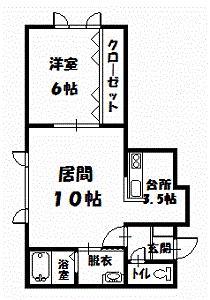 タンジェリーナ(1LDK/1階)の間取り写真