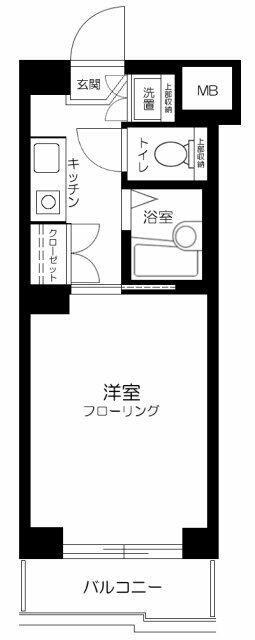 ルーブル世田谷(1K/5階)の間取り写真