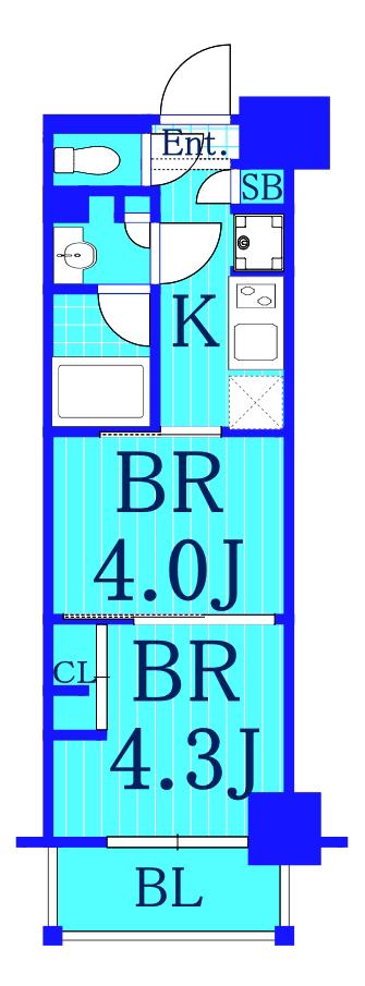 ガーラ・クレスタ川崎(2K/6階)の間取り写真