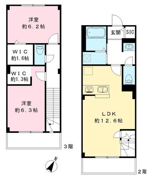 ピノシークル(2LDK/2階)の間取り写真