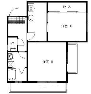 みや城ハイツ(2DK/2階)の間取り写真