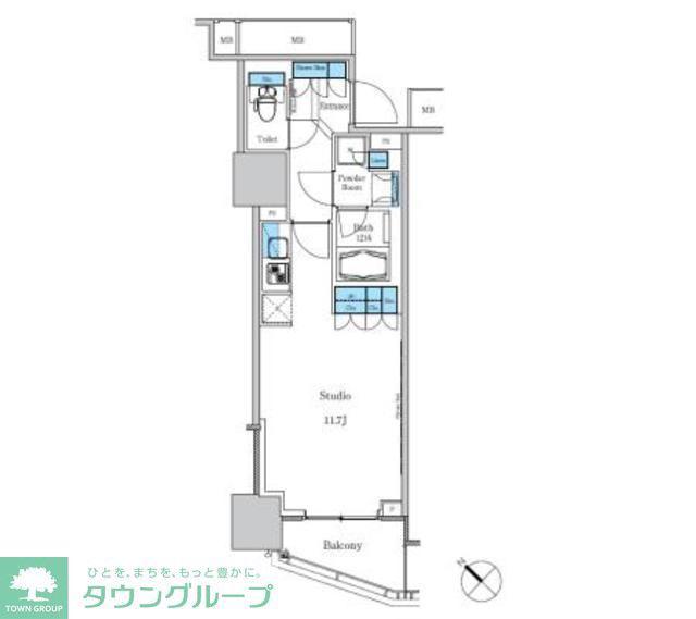 パークアクシス滝野川ラ ブリーズ(ワンルーム/4階)の間取り写真