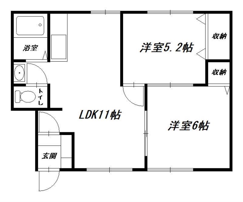エクセレンス(2LDK/2階)の間取り写真