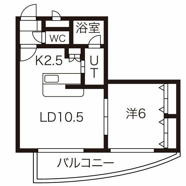 さんぱちBLDI(1LDK/6階)の間取り写真
