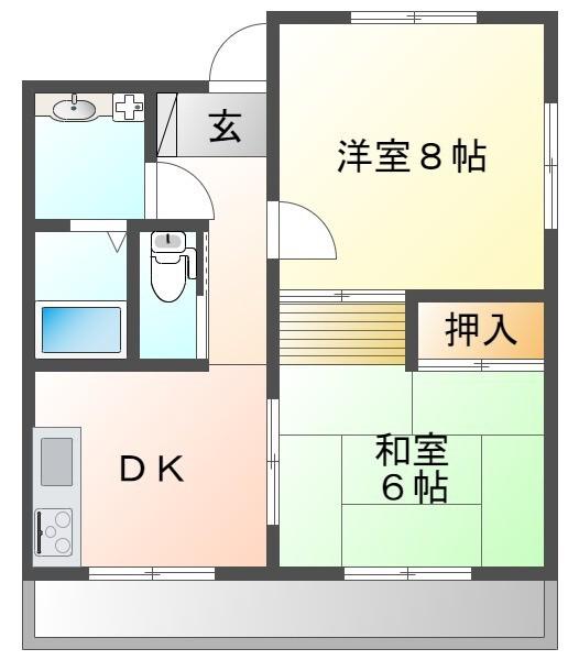 すまいるJYONAN(2DK/2階)の間取り写真