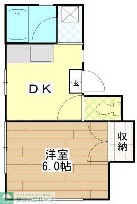 花園グリーンハイツ(1DK/1階)の間取り写真