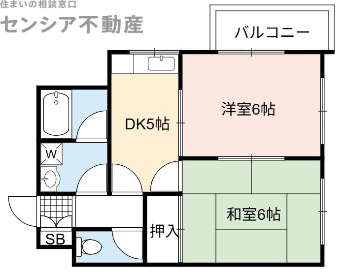 シームリーワン(2DK/2階)の間取り写真