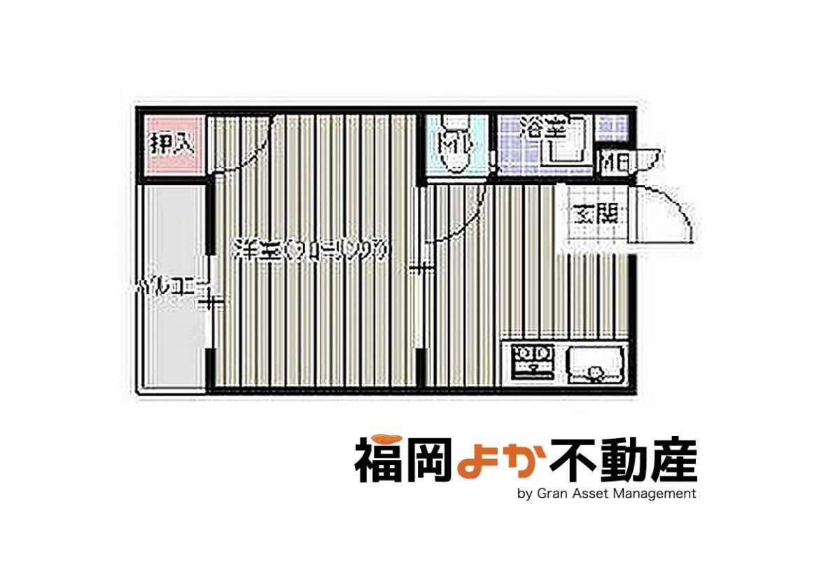 伸光ハイツ(1DK/2階)の間取り写真