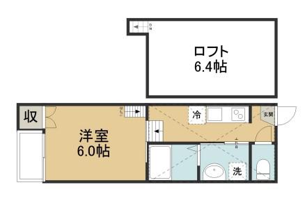 ALPHA THE PREMIER 吉方町(1K/1階)の間取り写真