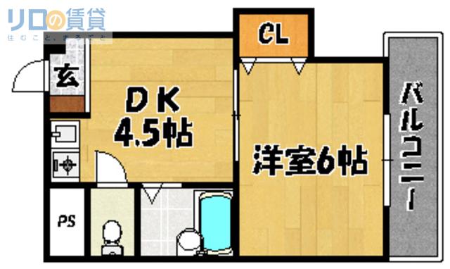 サザン・ヴィレッジ21(1DK/3階)の間取り写真