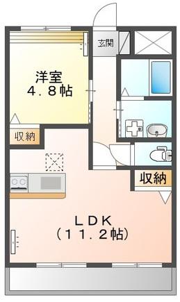 プラッツ・ユー(1LDK/1階)の間取り写真