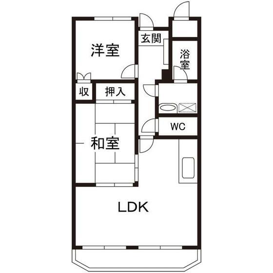 第3洋行ビルサンブルーメ(2LDK/4階)の間取り写真