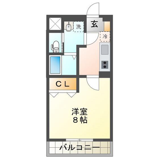 ZERO3(1K/1階)の間取り写真