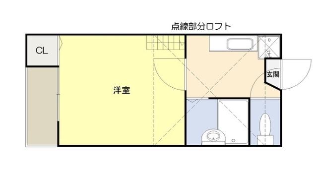 ステージ久地(1K/2階)の間取り写真