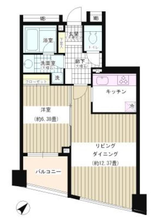 パトリス26 パトリス26(1LDK/5階)の間取り写真