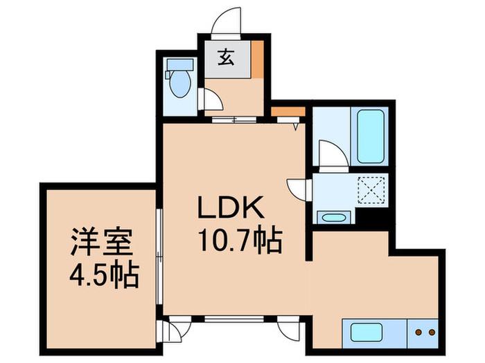 LA KASA YUMACHI 1321(1LDK/2階)の間取り写真