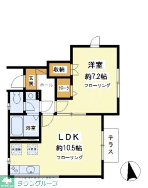 コート瀬田(1LDK/1階)の間取り写真