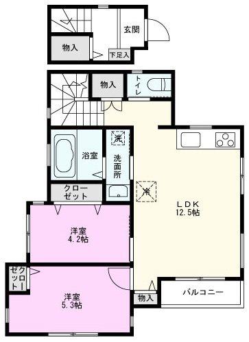 SAIDO中和倉(2LDK/2階)の間取り写真