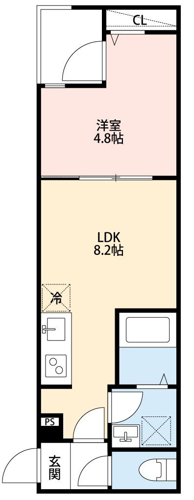 CRECIA常盤平III(1LDK/1階)の間取り写真