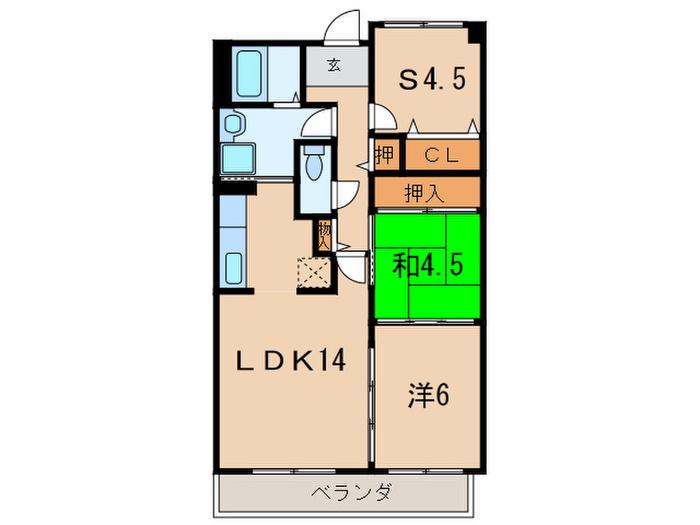 シュアリー西宮(2SLDK/2階)の間取り写真