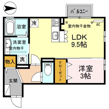 シャンピオナ(1LDK/2階)の間取り写真