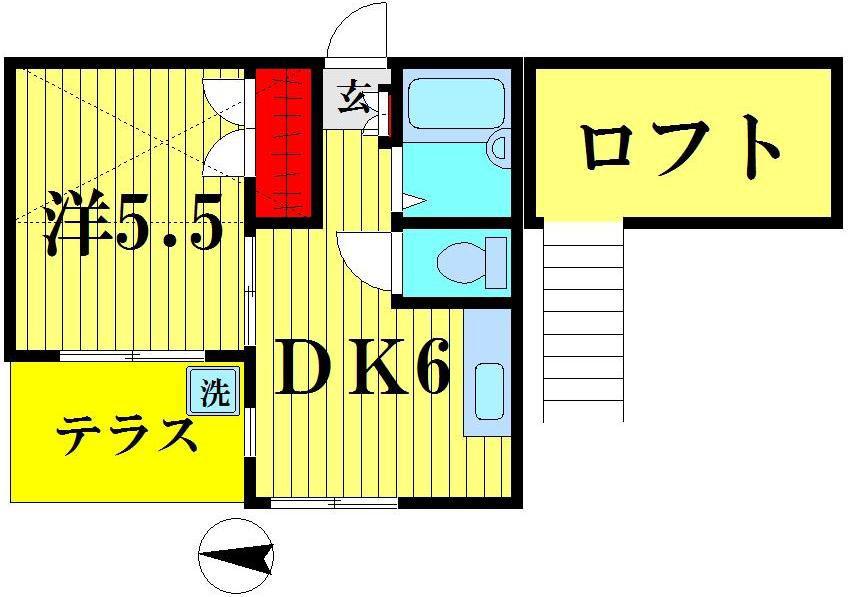 レオパレス松原団地(1DK/1階)の間取り写真