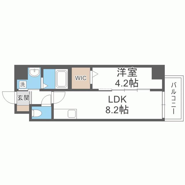 LIFEFIELD諸岡II(1LDK/4階)の間取り写真
