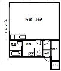 エルダーハウス豊岡(1LDK/2階)の間取り写真