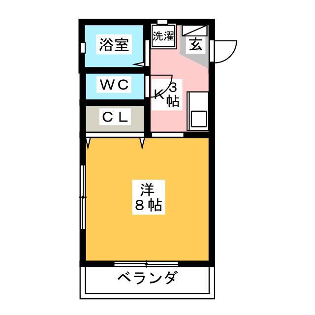 サンピュア山川(1K/1階)の間取り写真