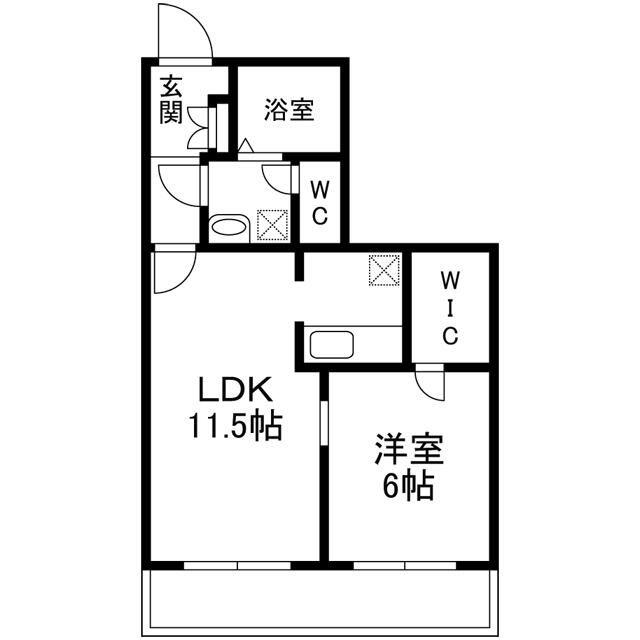 ゲインズヴィル1号館(1SLDK/2階)の間取り写真